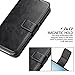 J&D Case Compatible for Samsung Galaxy S6 Case, Wallet Stand Slim Fit Heavy Duty Protective Anti-Shock Flip Cover with Card Slots for Galaxy S6 Wallet Case, Black