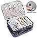 Teamoy Travel Jewelry Organizer Case, Storage Bag Holder for Necklace, Earrings, Rings, Watch and More, High Capacity and Compact,Purple Dots