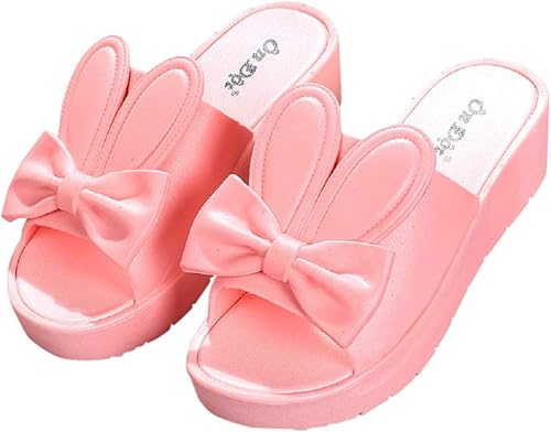 Amazon Formanism セレカジ キュート うさミミ リボン フラット 厚底 サンダル レディース ピンク 37 Formanism ファッションサンダル