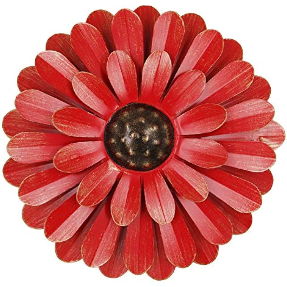 Zcaukya Large Metal Flower Wall Decor, 13" Art Hanging For Indoor