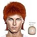 70s Rocker Style Hair Wigs w/Wig Cap for Cosplay Costume Party Halloween Hairpiece Burnt Orange
