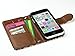 ULAK iPhone 5C Case, Synthetic PU Leather Protective Flip Folio Wallet Case with Multiple Credit Card Holder Slots and Wrist Strap for Apple iPhone 5C (Waves Follow The Sky)