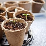 KINGLAKE Biodegradable 6cm Fibre Plant Pots 100Pcs with Labels view 7