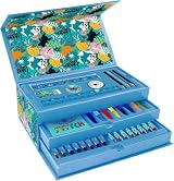 Disney Stitch Kids 34pc Art Stationery Set Watercolour Pens Crayons Pencils view 4