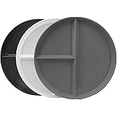 Soptalles 3Pcs Portion Control Plate, 9 Inch Unbreakable Divided Plates Dinner Plates, Dishwasher & Microwave Safe(Black, White, Gray)