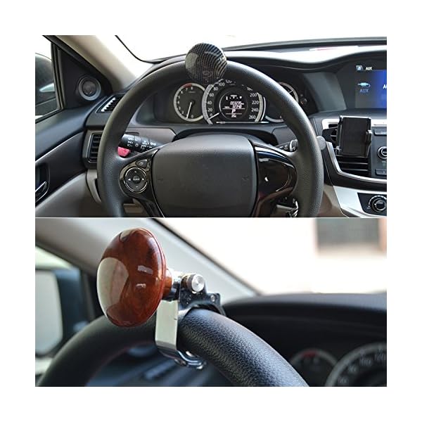 Asdomo-Car-Boat-Vehicle-Power-Hickory-Handle-Steering-Wheel-Suicide-Spinner-Knob-Booster-Accessory