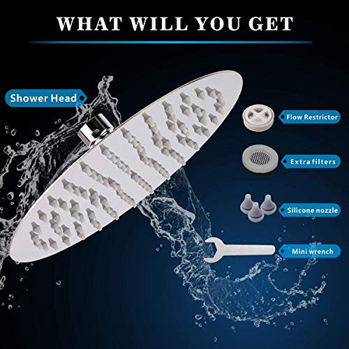 Voolan Rainfall Shower Head High Flow Showerhead Made of 304