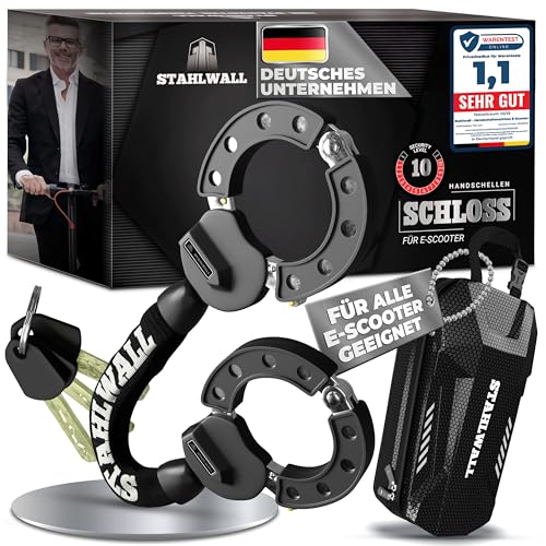 STAHLWALL E Scooter Schloss mit Tasche - massives Handschellenschloss