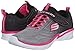 Skechers Kids Swirly Girl-81702L Gore and Strap Sneaker (Little Kid/Big Kid),Black/Neon Pink,