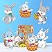 LSKOO Easter Yard Signs Decorations Outdoor Bunny Eggs Yard Stake Signs Easter Lawn Yard Decorations