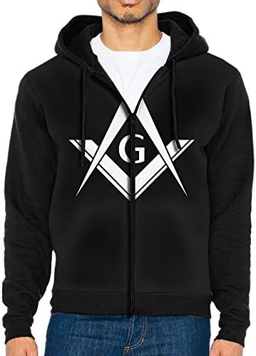 Freemason Logo Square And Compass 1 - Men Full Zip Hoodie Sweatshirt