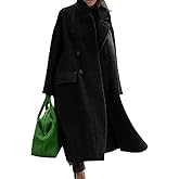 CHARTOU Women Oversized Long Winter Coats Warm Wool Blend Pea Trench Coat Overcoat