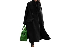 CHARTOU Women Oversized Long Winter Coats Warm Wool Blend Pea Trench Coat Overcoat