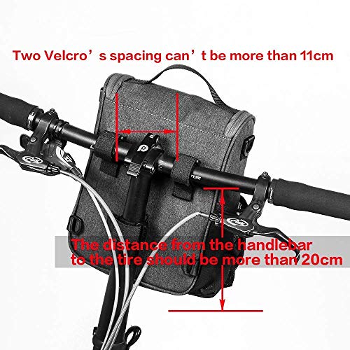CamGo Bike Basket Bicycle Handlebar Bag Front Frame Top Tube Storage Bag Mini Shoulder/Hand Bag with Rain Cover (Grey)