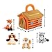 Hoovy Adorable Plush ‘Country Friends’ Animals Toy Set for Little Boys & Girls [Carrier Included] | Cute & Fluffy Stuffed Fox, Squirrel, Owl & Raccoon | Educational Animal Sounds Recording