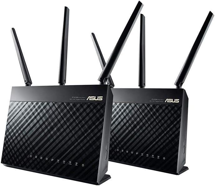 ASUS RT-AC68U 2 Pack Dual Band AiMesh AC1900 WiFi System (Black) for Large - Multi-Story Homes, WiFi Router, AiProtection Network Security Powered by Trend Micro and Adaptive QoS