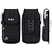 De-Bin Holster Designed for iPhone 12 Pro Max, 11 Pro Max/Xs Max/iPhone 8+/ 7+/ 6s+/ 6+ Phone Holster with Zipper Storage Rugged Pouch Belt Holder Case with Belt Clip for Apple iPhone with Case on