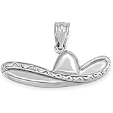 Claddagh Gold High Polish 925 Sterling Silver Sombrero Hat Charm Pendant