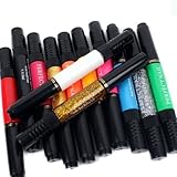 New Hot Sale 12 Colors Two-way 3D Acrylic Nail Polish Pen Dotting Brush Pure Solid Glitter Gel Nail Art Painting Kit DIY Design Drawing Set (L)