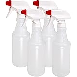 Pinnacle Mercantile Plastic Spray Bottles USA Made 4 Pack 16 Oz Heavy Duty No Leak Empty Refillable Spray Bottle Mist Stream 