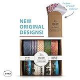 Washi Tape Decorative Set of 10 Rolls Patterned Paper Adhesive Masking Tape for Scrapbooking DIY Crafts Gift Wrap and Paper Art + Bonus 27 Washi Sticker Set Gift