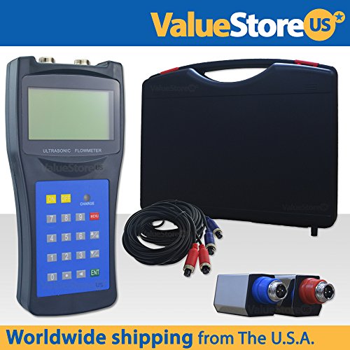 Portable Digital Ultrasonic Flow Meter USF-100 with S Transducers for Pipes from 0.76 to 3.9 inch (20 to 100 mm) & from -40°F to 320°F (-40°C to 160°C).