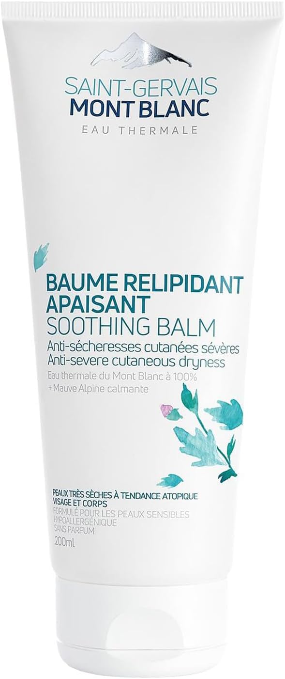 Saint-Gervais Mont Blanc - Soothing Balm with Mont Blanc Thermal Spring Water for Dry to Extra Dry Skin - Face and Body - 200 ml