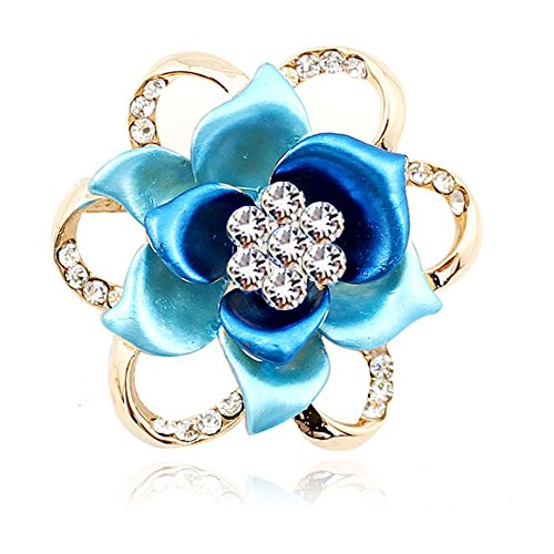 BEYLEG Beautiful Flower Brooch Pin (Blue)
