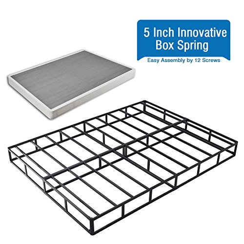 HOMUS 5 Inch Heavy Duty Box Spring/Easy assembly Steel Structure Mattress Foundation,Black, King