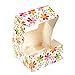 12 Pack Christmas Cupcake Gift Boxes with Windows - Holiday Baking Cupcake and Muffin Holder Containers - Each Box Holds 4 Cupcakes - Christmas and Flower Designs, 6 of Each, 6.25 x 6.25 x 3 Inches