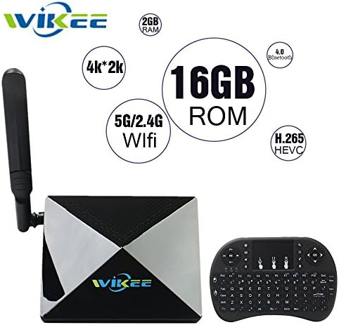 [2017 New Model] WIIKEE HD Android TV Box Amlogic S812 Quad Core Fully Loaded Add-ons Smart Set Top 2G/16G WIFI 2.4G/5G Bluetooth 3D 4K Unlocked Streaming Media Player with Mini Keyboard