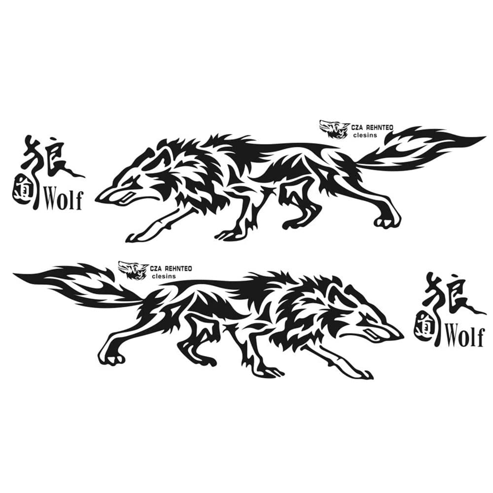 BININBOX 1 Set Cool Wolf Car Auto Body Decals