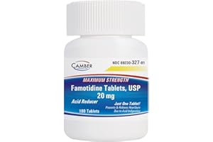 CAMBER PHARMACEUTICALS, INC Camber Famotidine Tablets 20 mg Maximum Strength Acid Reducer for Heartburn Relief 100ct
