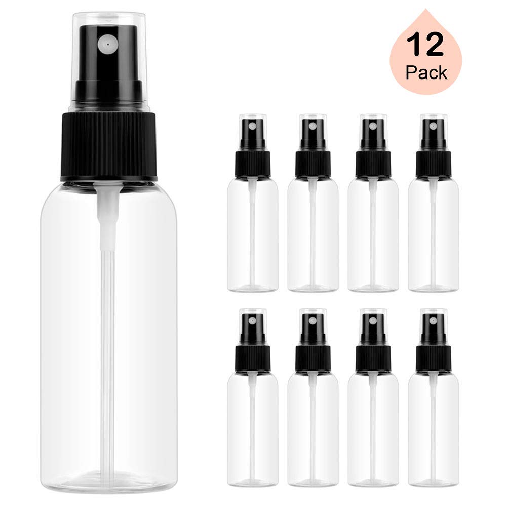 1oz. Small Empty Plastic Spray Bottles (12 Pack) with Fine