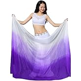 Fibama Real Veils Light Silk Belly Dance Hand Veil Silk 250cm* 114cm Adults Stage Performance