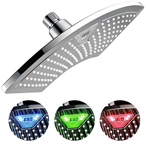 Dream Spa AquaFan 12 inch AllChrome RainfallLEDShowerHead with