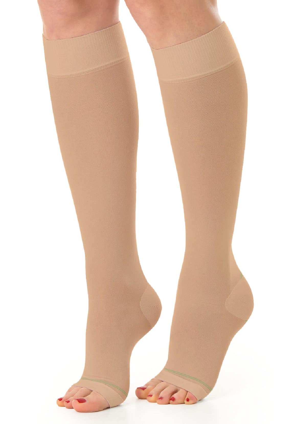 Relaxsan Antiembolism M1350A (1 Pair - Skin, M) Open-toe anti-embolism knee high socks - K2-25-32 mmHg