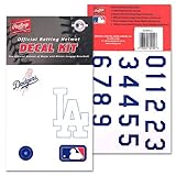Los Angeles Dodgers MLB Batting Helmet Decal Kit (Includes Official Team Logos Stickers, MLB Logo & Numbers for Youth Little League Players to Adult Recreation Players