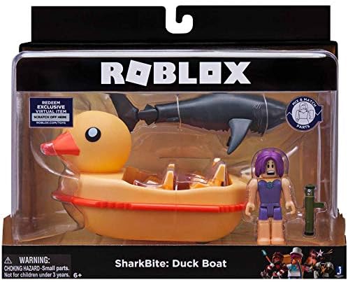Amazon Com Roblox Celebrity Collection Sharkbite Duck Boat Vehicle Includes Exclusive Virtual Item Toys Games - roblox toys allegro