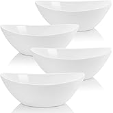 Lawei 4 Pack 9" Porcelain Serving Bowls, 36 Oz Oval Ceramic Mixing Bowls, Large Serving Dishes for Salads, Spaghetti, Dessert