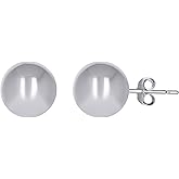 14Kt White Gold Womens 10mm Ball Stud Earrings
