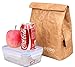 SANNE Lunch Bag Box Cooler Bag Insulated Retro Style Holiday Gift Set For Women Adults Boys Girls Reusble Paper Leakproof Tyvek Handle Bag Go Work Picnic Shool（Brown)