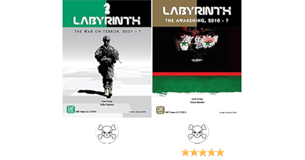 Amazon Com Laberinto La Guerra En Terror Paquete De Juego Base Y El Despertar De Expansion Plus 2 De Calavera Y Tibias Cruzadas Botones Toys Games
