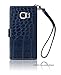 S7 Edge Wallet Case, Matt [ 8 Pockets ] 7 ID / Credit Card 1 Cash Slot, Power Magnetic Clip With Wrist Strap For Samsung Galaxy S 7 Edge Leather Cover Flip Diary (Blue)
