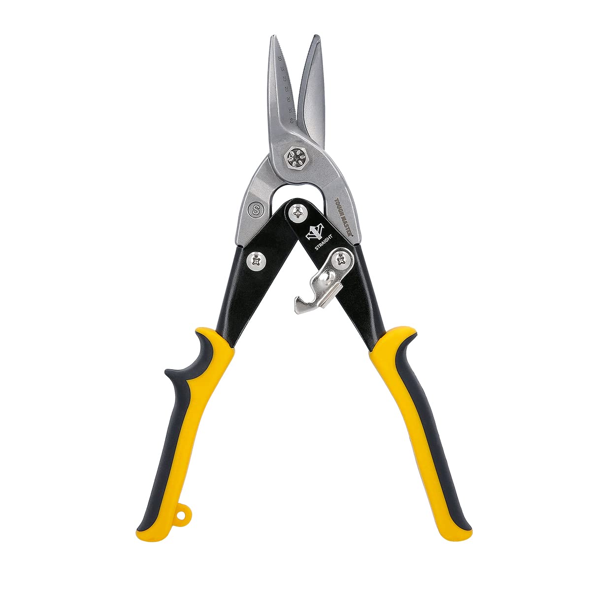 TOUGH MASTER Aviation Snips 10" 250mm Cr-V Steel Cutting Shears Perfect for Cutting Aluminum and Metal Sheets Heavy Duty Aviation Tin Snips with Non-Slip Wear-Resistant TPR Handle (Straight Cut)