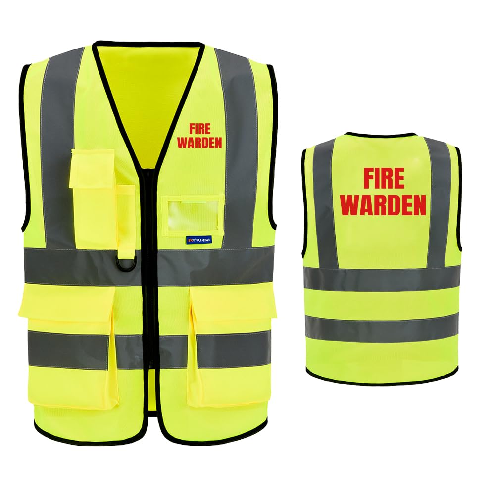 Small Fire Warden Yellow Hi Vis vest Reflective Safety Vest Waistcoat, Small Fire Warden High Visibility vest