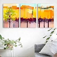 3 Piece Canvas Wall Art Abstract Forest Canvas Prints Home Artwork Decoration for Living Room,Bedroom - 16