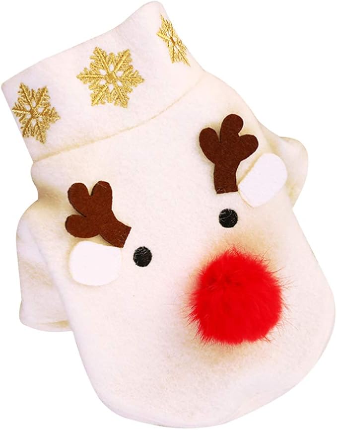 Amosfun Haustier Hund Katze Rentier Kostüm Outfit Weihnachten Kostüm