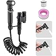 Handheld Bidet Sprayer for Toilet, 1-In-2-Out Dual Control Valve Bidet Attachment, Adjustable Water Pressure Control Hand Sprayer Kit for Feminine Wash, Pet, Cloth (Black)