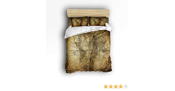Full Size Fantasy Star Colorful World Map Comforter Bedding Set 4